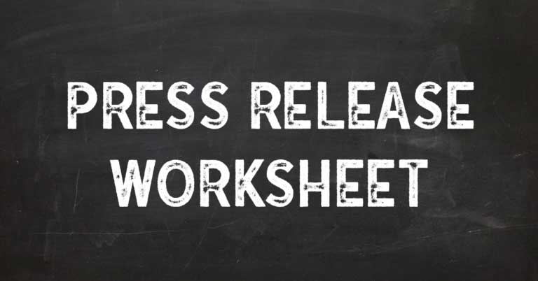 Press Release Worksheet and writing tips by Cre8ive