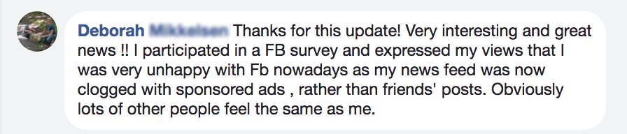 facebook announcement zero organic reach