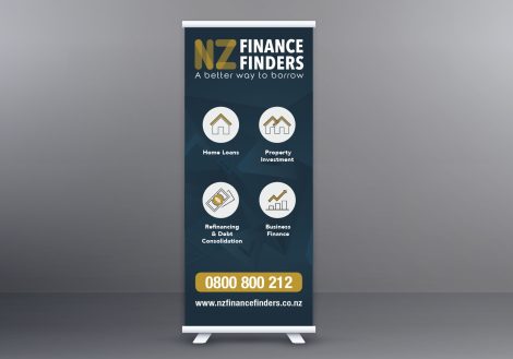 NZ Finance Finders Pull up banner NZ Finance Finders Pull up banner design Cre8ive Dunedin Signage