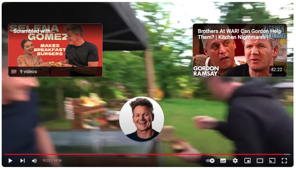 Cre8ive's Gordon Ramsay example of how to rank higher on Youtube with optimised end screens