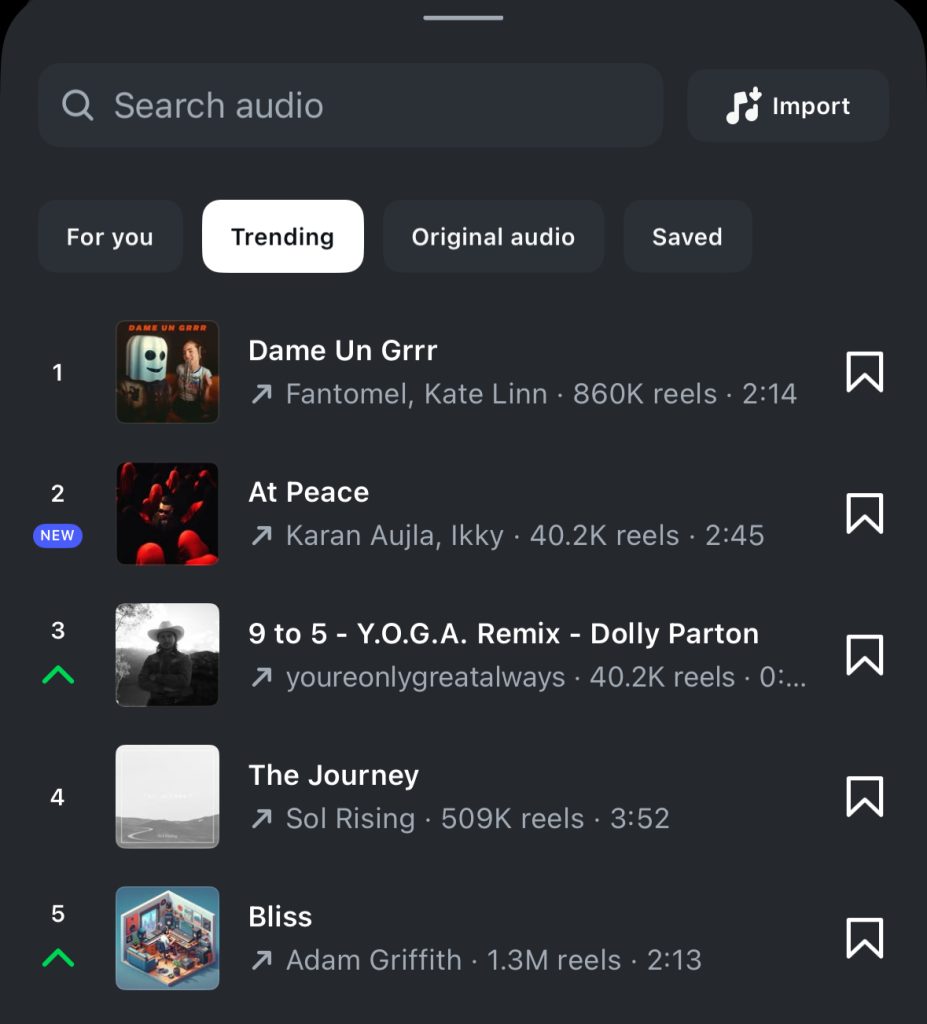How to find trending audios on Instagram